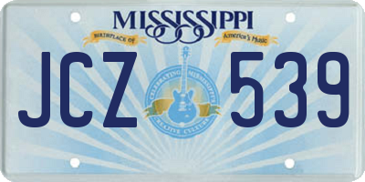 MS license plate JCZ539