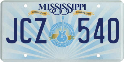 MS license plate JCZ540