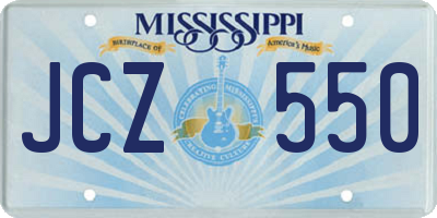 MS license plate JCZ550