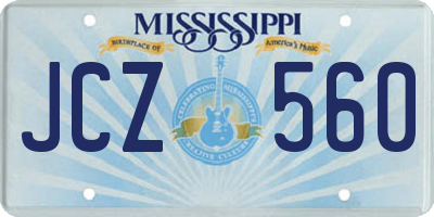 MS license plate JCZ560