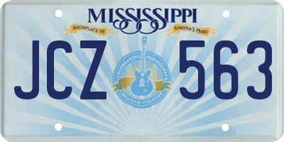MS license plate JCZ563