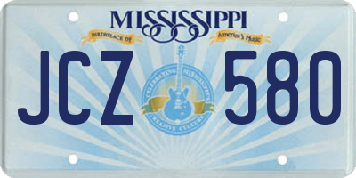 MS license plate JCZ580