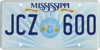 MS license plate JCZ600