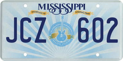 MS license plate JCZ602