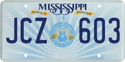 MS license plate JCZ603