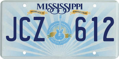 MS license plate JCZ612