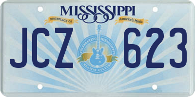 MS license plate JCZ623