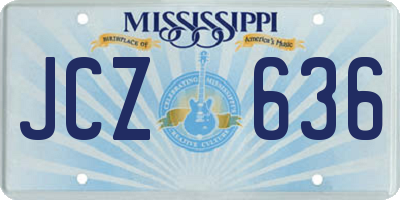 MS license plate JCZ636