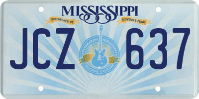 MS license plate JCZ637