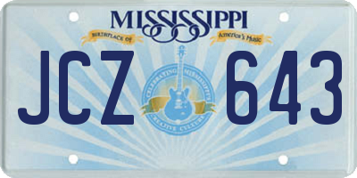 MS license plate JCZ643