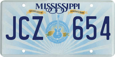 MS license plate JCZ654