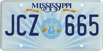 MS license plate JCZ665