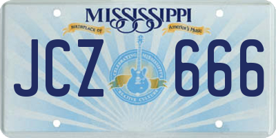 MS license plate JCZ666