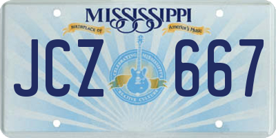 MS license plate JCZ667