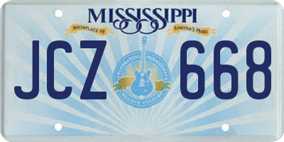 MS license plate JCZ668