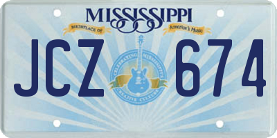 MS license plate JCZ674