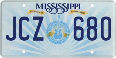 MS license plate JCZ680