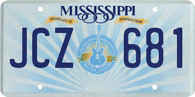 MS license plate JCZ681