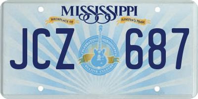 MS license plate JCZ687
