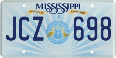 MS license plate JCZ698