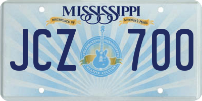 MS license plate JCZ700
