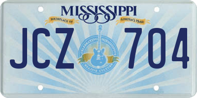 MS license plate JCZ704