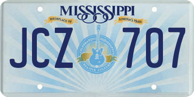 MS license plate JCZ707