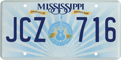 MS license plate JCZ716