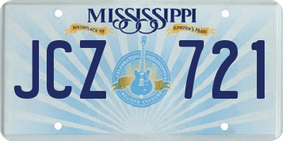 MS license plate JCZ721