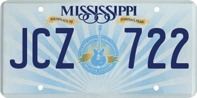 MS license plate JCZ722