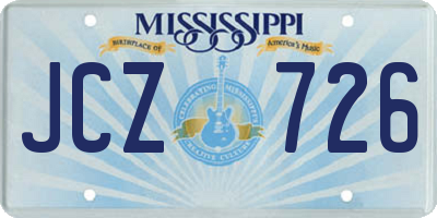 MS license plate JCZ726