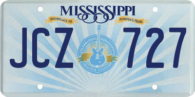 MS license plate JCZ727