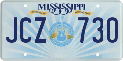 MS license plate JCZ730