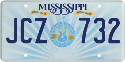 MS license plate JCZ732