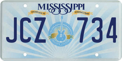 MS license plate JCZ734