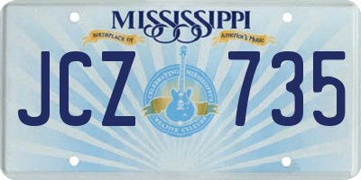 MS license plate JCZ735