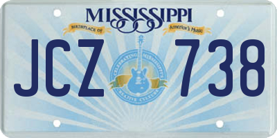 MS license plate JCZ738