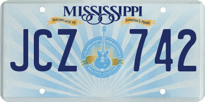 MS license plate JCZ742
