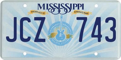 MS license plate JCZ743