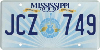 MS license plate JCZ749
