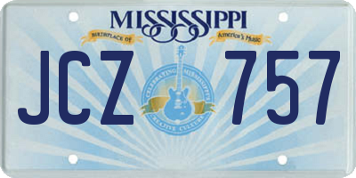MS license plate JCZ757