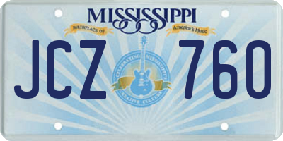 MS license plate JCZ760