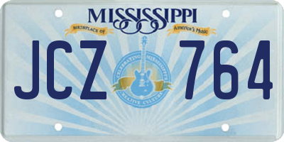 MS license plate JCZ764