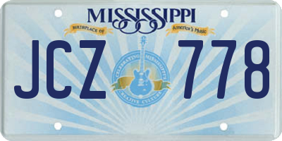 MS license plate JCZ778