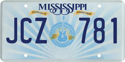 MS license plate JCZ781