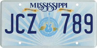 MS license plate JCZ789