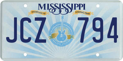 MS license plate JCZ794