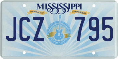 MS license plate JCZ795