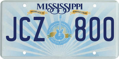 MS license plate JCZ800