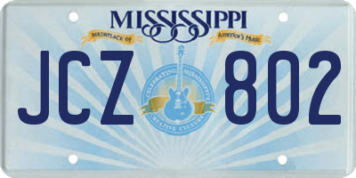 MS license plate JCZ802